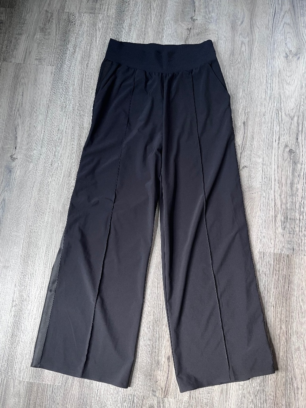 Athleta Nolita Wide Leg Pants Womens Size 12 Black Stretch Pull On Casual